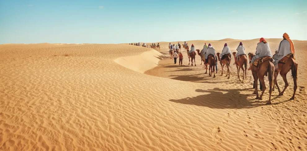 Luxury camel trek in Erg Chebbi dunes for Marrakech to Fes desert tour