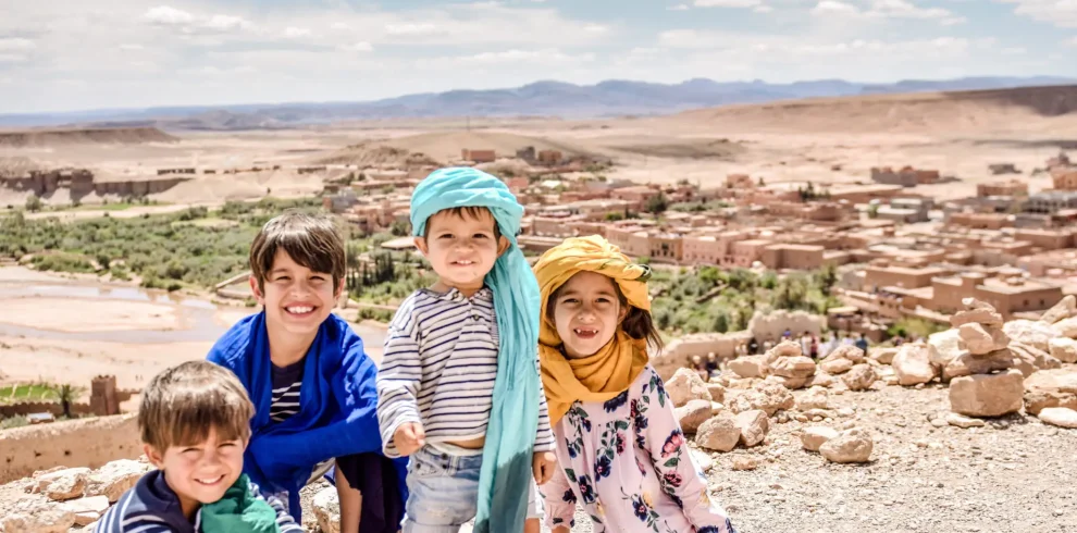 family Morocco tour in Atlas Mountains landscape